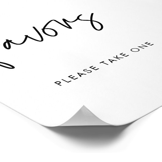 Moderne minimalistische bruiloft Favors teken Poster (Hoek)