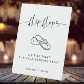 Moderne minimalistische bruiloft flip flop dansend reclamebord met voetstuk