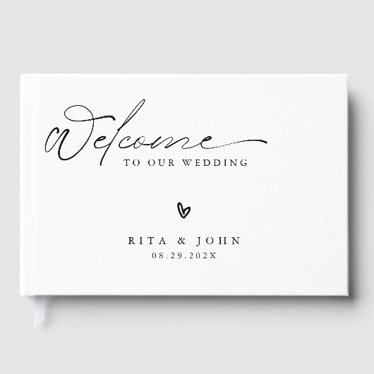 Moderne minimalistische bruiloft Folie gastenboek (Voorkant)