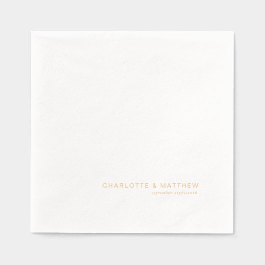 Moderne minimalistische bruiloft folie servetten (Voorkant)