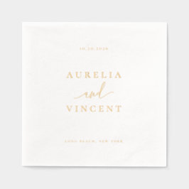 Moderne minimalistische bruiloft folie servetten