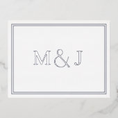 Moderne minimalistische bruiloft folie uitnodiging briefkaart (Voorkant)