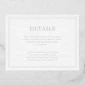 Moderne minimalistische bruiloft folie uitnodiging briefkaart (Achterkant)