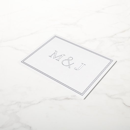 Moderne minimalistische bruiloft folie uitnodiging briefkaart (Gedraaid)