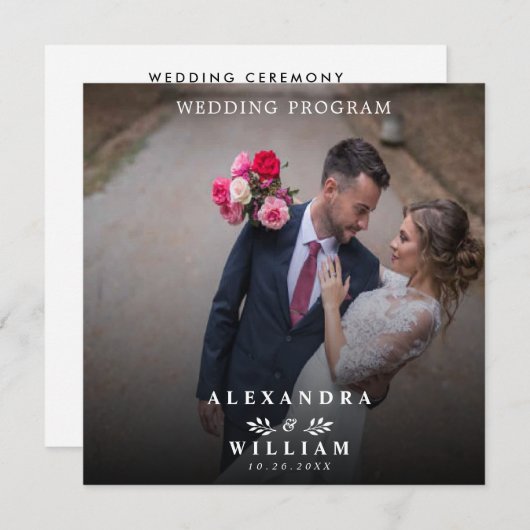 Moderne minimalistische bruiloft foto (Voorkant / Achterkant)