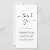 Moderne minimalistische bruiloft foto bedankkaart (Achterkant)