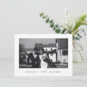 Moderne, minimalistische bruiloft Foto bedankt (Staand voorkant)