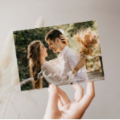 Moderne, minimalistische bruiloft Foto bedankt