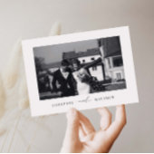 Moderne, minimalistische bruiloft Foto bedankt