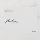 Moderne, minimalistische bruiloft foto bedankt briefkaart (Achterkant)