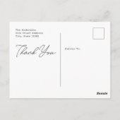 Moderne, minimalistische bruiloft foto bedankt briefkaart (Achterkant)