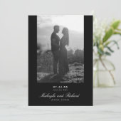 Moderne, minimalistische bruiloft foto bespaart da save the date (Staand voorkant)