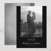 Moderne, minimalistische bruiloft foto bespaart da save the date (Voorkant / Achterkant)