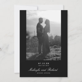 Moderne, minimalistische bruiloft foto bespaart da save the date
