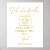 Moderne minimalistische bruiloft foto cabine teken folie afdrukken (Voorkant)