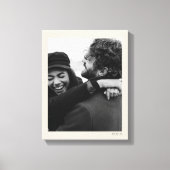 Moderne minimalistische bruiloft foto en datum leg canvas afdruk (Voorkant)