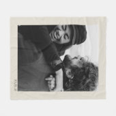 Moderne minimalistische bruiloft foto en datum leg fleece deken (Voorkant (Horizontaal))