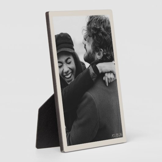 Moderne minimalistische bruiloft foto en datum leg fotoplaat (Zijkant)