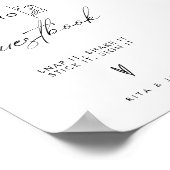 Moderne minimalistische bruiloft foto Gastenboek t Poster (Hoek)