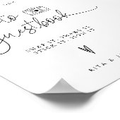 Moderne minimalistische bruiloft foto Gastenboek t Poster (Hoek)