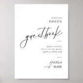 Moderne minimalistische bruiloft foto Gastenboek t Poster (Voorkant)