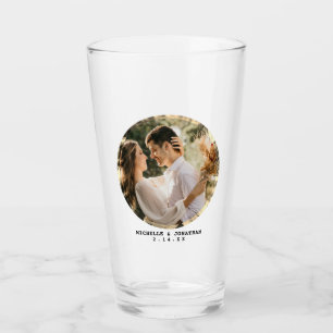 Moderne, minimalistische bruiloft foto glas