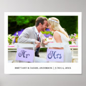 Moderne minimalistische bruiloft foto poster (Voorkant)