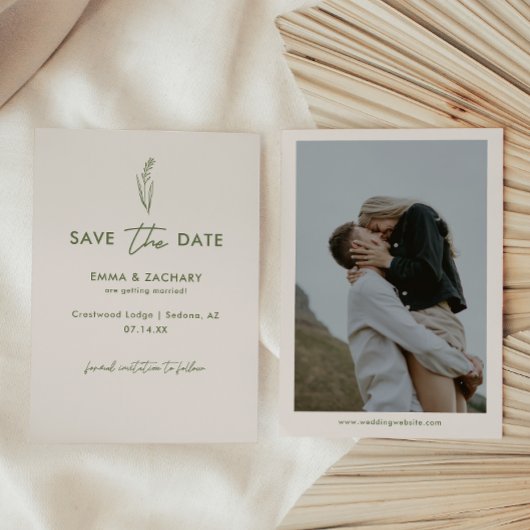 Moderne minimalistische bruiloft foto save the date
