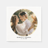 Moderne, minimalistische bruiloft foto servet (Voorkant)