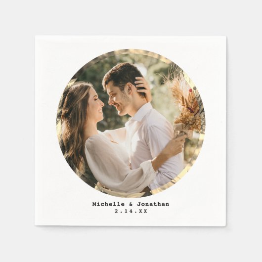 Moderne, minimalistische bruiloft foto servet (Voorkant)