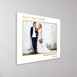 Moderne minimalistische bruiloft Foto van beste da Folie Afdrukken