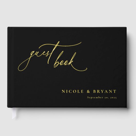 Moderne minimalistische bruiloft gastenboek (Voorkant)