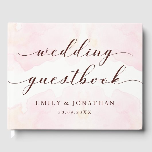 Moderne minimalistische bruiloft gastenboek (Voorkant)