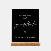 Moderne minimalistische bruiloft gastenboek acryl  acryl bord (Voorkant)