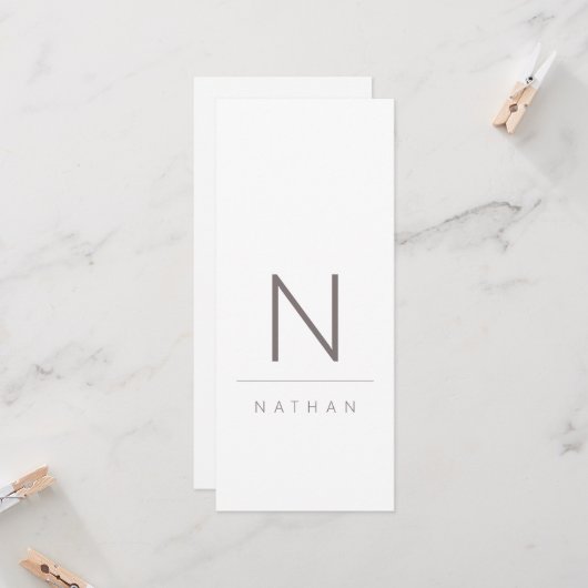 Moderne, minimalistische bruiloft-gastkaart kaart (Voorkant / Achterkant in situ)