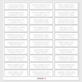 Moderne minimalistische bruiloft gastnamen Adres Sticker (Vel)