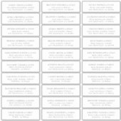 Moderne minimalistische bruiloft gastnamen Adres Sticker (Voorkant)