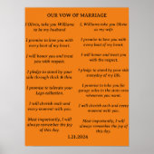 MODERNE MINIMALISTISCHE BRUILOFT GELOFTE BRUID & B POSTER (Voorkant)