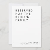 Moderne minimalistische bruiloft gereserveerd voor kaart (Voorkant)