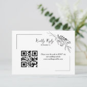 Moderne minimalistische bruiloft Graag RSVP (Staand voorkant)