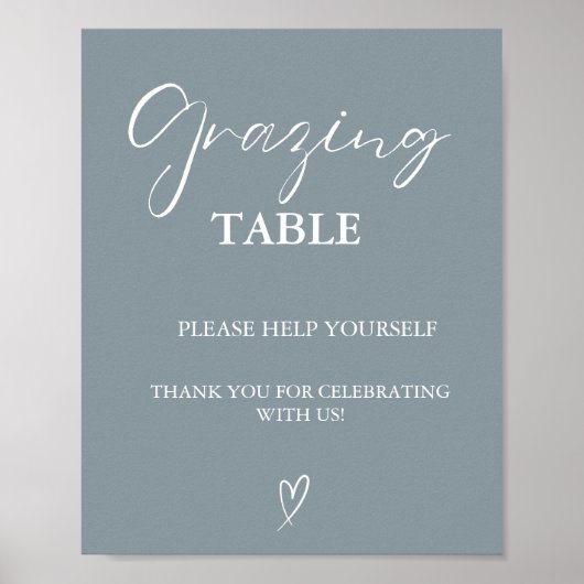 Moderne minimalistische bruiloft grazende tafel te poster (Voorkant)