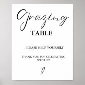 Moderne minimalistische bruiloft grazende tafel te poster (Voorkant)