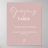 Moderne minimalistische bruiloft grazende tafel te poster (Voorkant)