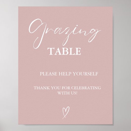 Moderne minimalistische bruiloft grazende tafel te poster (Voorkant)