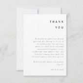 Moderne minimalistische bruiloft - Hartelijk dank Bedankkaart (Achterkant)