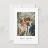 Moderne minimalistische bruiloft - Hartelijk dank Bedankkaart (Achterkant)