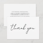 Moderne minimalistische bruiloft - Hartelijk dank Bedankkaart (Voorkant / Achterkant)