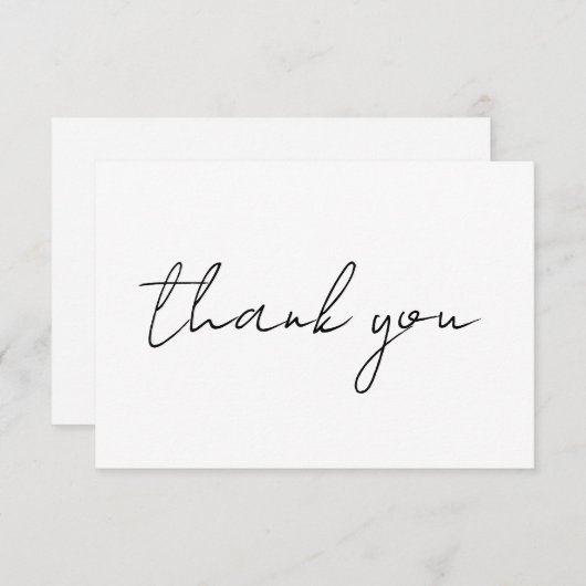 Moderne minimalistische bruiloft - Hartelijk dank Bedankkaart (Voorkant / Achterkant)