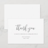 Moderne minimalistische bruiloft - Hartelijk dank RSVP Kaartje (Voorkant / Achterkant)
