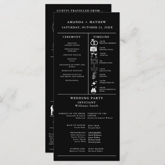 Moderne minimalistische bruiloft infographic progr (Voorkant / Achterkant)